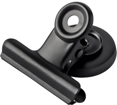 LELADY Clip Magnetiche, 12 Pezzi Clip Magnetiche in Metallo, 50mm, Neri