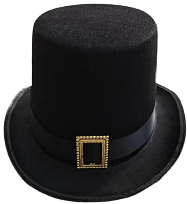 Harilla Schwarzer Zylinder Funky Partyhut Kostümzubehör Kopfbedeckung Jazzhut für Erwachsene
