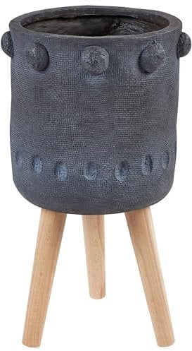 Beliani Maceta Industrial Alta Soporte de Madera de magnesio Gris Grafito Brunnera