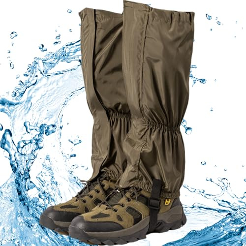 SQAQS Outdoor Gamaschen, wasserdichte Einstellbare Gamaschen, Schneegamaschen Wandergamaschen, Beinschutz Gaiter für Klettern, Trekking, Wandern, Radfahren, Angeln, Bergsteigen, Jagen