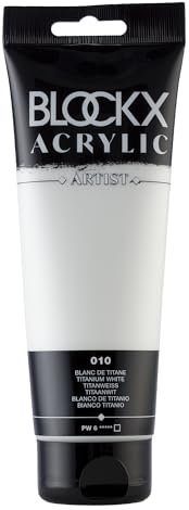 Blockx 61010BXC - Acrylique Fine Opaque et Satinée - Blanc de Titane PW 6 - 250ml