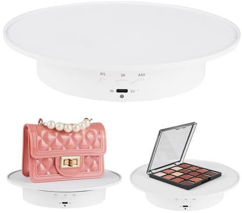 Motorized Rotating Display Stand 7.87inch /17.6lbs Load White Rotating Display Stand with 5 Colors Backgrounds, 360 Degree Electric Rotating Turntable for Photography Products Jewelry 3D Model