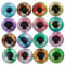 LALAFINA 50pcs Time Patch Lenses for Eyes Round Drip Frame Eyes Self Adhesive Eyewear Trendy Fake Glasses Rhinestones Face Gems Tweezers Glasses for Women Snap Jewelry Sunglasses