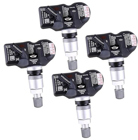 ISAKEN 4 Stück 5Q0907275B Auto TPMS Reifendrucksensor für Porsche VW Skoda Seat A3 A4 A5 A6 A7 Q3 Q5 RDKS Sensor Reifendruckkontrollsystem Reifendrucküberwachungssensorventil 5Q0907275