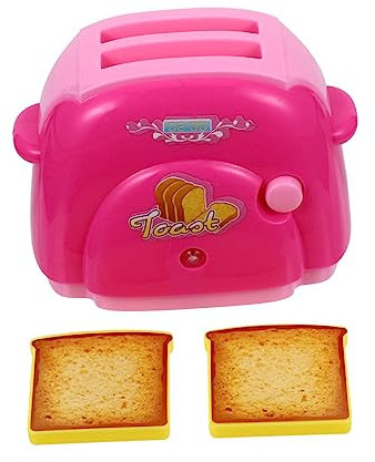 VANZACK Funny Child Playhouse Toy Kid Simulation Toaster Toy Mini Toaster Plaything Pink