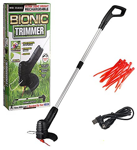 TFixol Cordl Tondeuse à gazon électrique portable et légère USB Noir