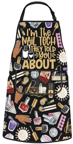 JTOUK Nail Tech Kitchen Apron Nail Artist Gift Nail Technician Merch Nail Artist Appreciation Gift (The Nail Tech Apron EU)