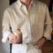 Camisa de botones a rayas para hombre con caída cómoda y no necesita planchado (XXXL caqui)