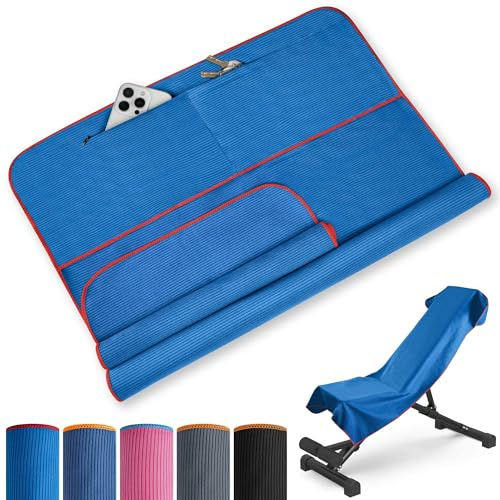 Elvior 2er Set Mikrofaser Fitness Handtuch 120x50cm + 70x30cm Kleine Handtücher mit Reißverschluss Tasche – Ultra saugfähige & kompakte Sporthandtücher für Fitnessstudio, Gym & Reisen