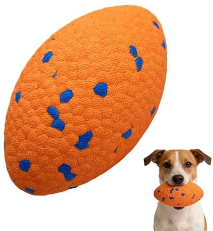 GREATRICH Balles pour Chiens, Jouet pour Chien, Jouet Chien Interactif, Ballon de Rugby Robuste, Flottant pour Jeux Aquatiques, pour Chiens de Taille Moyenne et Grande, Orange