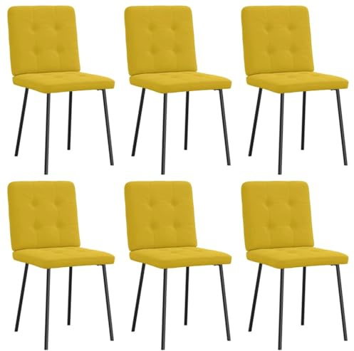 Frdhee Stuhl Esszimmer, Esszimmerstühle 6 STK. Gelb Samt Stuhl Esstisch für Esszimmer, Wohnzimmer, Schlafzimmer