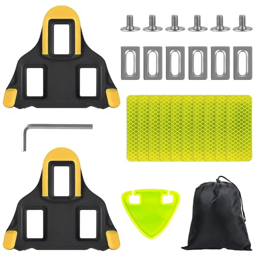 4-teiliges Fahrrad Stollen Schuhplattenset, Rennräder Indoor-Bikes | Kompatibel mit SPD-SL Rennrad Pedalen, MTB Pedalplatten Road Cleats, Fahrradzubehör