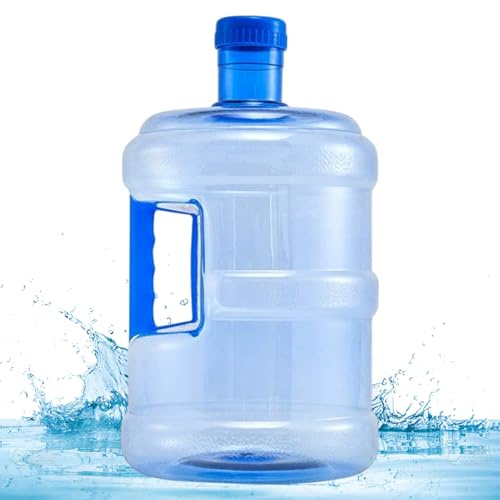Gemuseeee 2 Gallonen Wasserflasche, leerer Kunststoff Wasserkanister mit Schraubverschluss und integriertem Griff für Kühlboxen, Aufbewahrungsbehälter, 2 Gallonen Flasche, großer Kanister, Gallone