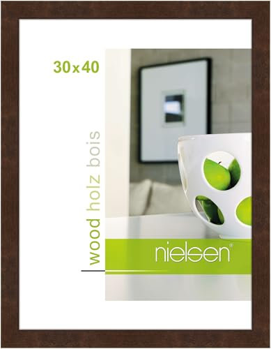 nielsen Bilderrahmen, 30 x 40 cm, Holz, Palisander, Fotorahmen zum Aufhängen im Hoch- & Querformat, Echtglas, Essential