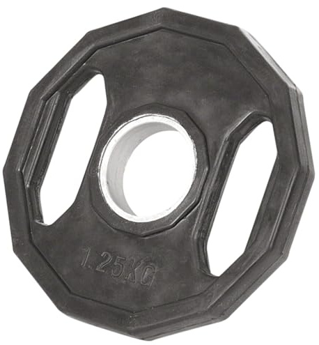 Sport-Tec Olympia Hantelscheibe mit Gummiüberzug und Griff, Krafttraining, Fitness, Bodybuilding, Kraftsport, Muskelaufbau, Powerlifting, 1,25 kg, 2,5 kg, 5 kg, 10 kg, 15kg, 20 kg, 25 kg/Stück
