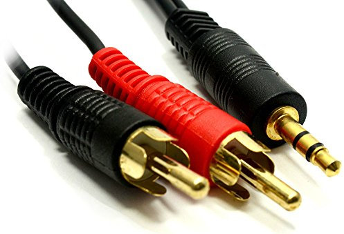 Cable de audio Generic, de 0,5 m, tipo jack de 3,5 mm para 2 entradas RCA, dorados (6-40)