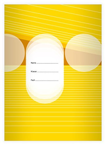 Kartenkaufrausch 4 Moderne DIN A4 Schulhefte, Schreibhefte mit geometrischem Design in gelb Lineatur 20 (blanko Heft)
