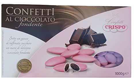 CONFETTI CRISPO ROSA AL CIOCCOLATO FONDENTE CONFEZIONE DA 1000 GR. BOMBONIERE - 0310