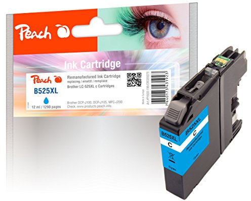 Peach B525/529 Druckerpatrone XL cyan ersetzt Brother LC-525XL C für z.B. Brother DCPJ 100, Brother DCPJ 105, Brother MFCJ 200
