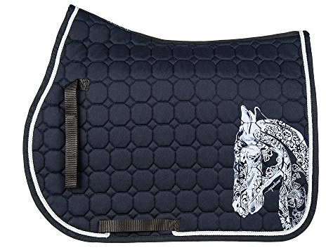 Equiline Holly Octagone Saddle Cloth - Blue - Schabracke, Ausführung:Vielseitigkeit