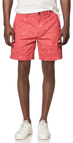 Amazon Essentials Men's Slim-Fit 23 cm (9 in) Chino Shorts, Washed Red Lobster, 32W
