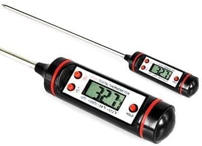 Guilty Gadgets Digital Meat Thermometer - Wireless LCD Probe Fork For Use With Cooking Food Meat Turkey Chicken Poultry BBQ Timer and Alarm