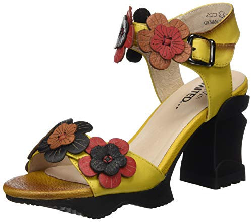 LAURA VITA Femme Arcmanceo 03 Sandales Bride Cheville, Jaune (Jaune Jaune), 40 EU
