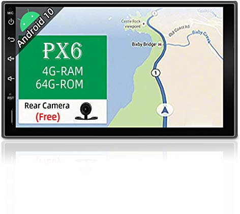 JOYX PX6 Android 10 Doppel Din Autoradio Mit GPS Navi - 4G RAM +64G ROM - Rückfahrkamera KOSTENLOS - 7 Zoll - Unterstützen DAB+ HDMI 4K-Video Lenkradsteuerung 4G WiFi Bluetooth-4.0 Mirrorlink Carplay