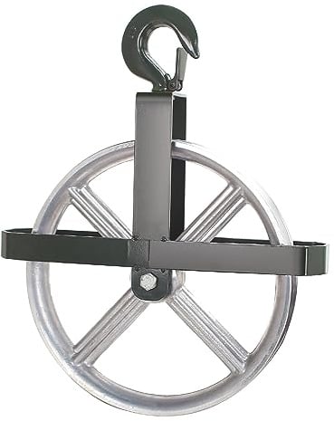POPMOON Scaffold Hoist Pulley 12 Scaffolding Wheels Aluminum Pulley Wheel 1000lbs Ladder Hooks Pulleys for Lifting with Rope