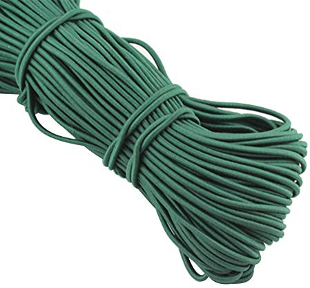 Asudaro Elastische Bänder 3mm Breite Elastische Schnur für Crafts DIY Maskenseile Elastisches Seil, Gummiband zum Nähen Wäschegummi Gummizug Gummilitze Elastic Band Nähzubehör 10M Grün