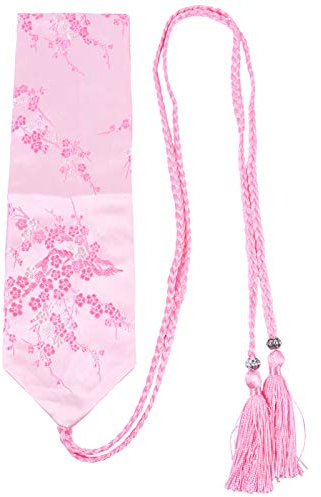 SOIMISS Kimono Femme Ceinture Obi Style Ethnique Kimono Brodé Ceinture Cinch Boho Taille avec Gland de Tissage pour Yukata Robe Accessoires Rose