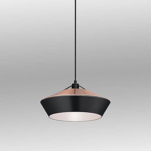 s.LUCE pro LED Pendellampe SkaDa Pendelleuchte Hängelampe, Größe:Ø 40cm, Schirm Flach:Kupfer, Schirm Hoch:Schwarz