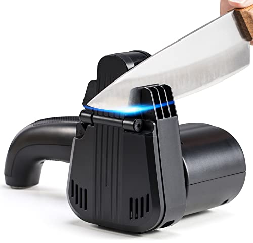 M3 Electric Knife and Scissor Sharpener – 9 Belt Professional Sharpener with 20°/60° Dual Angle | Electric Honing Tool for Kitchen and Chef – UK Plug