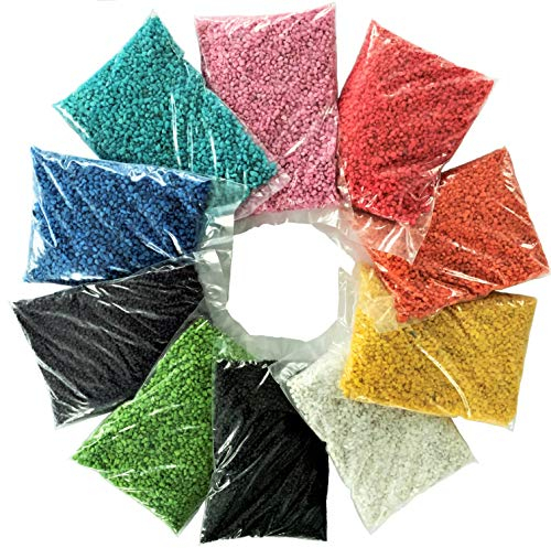 naninoa GRANULAT, Dekogranulat farbig Mix 2-3mm (kleine Bunte Dekosteine) 10 x 0,5 kg = 5 kg. Mixpackung. Bunte Steine. Farbe: GEMISCHT
