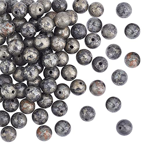 OLYCRAFT 75pcs 3 Stränge Natürliche Pyrit Perlen Runde Edelstein Pyrit Lose Perlen Energiestein Für Halsketten Armbänder Schmuckherstellung DIY Handwerk - 8mm