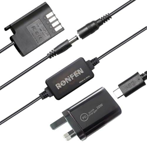 RONFEN DMW-DCC17 DC Coupler DMW-BLK22 Dummy Battery USB-C Cable PD Adapter Kit DMW-DCC17 AC Power Adapter Kit Compatible with Cameras Panasonic LUMIX DC-S5 S5K DC-S5GK GH5 II GH6 Battery Grip DMW-BGS5