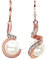 Orecchini con perle bianche, oro placcato e cristallo, orecchini pendenti da donna, mamma, regalo di Natale, compleanno, matrimonio, small, Oro rosa