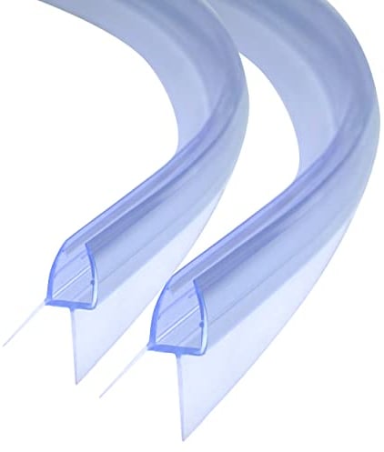 DOPPOSO Joint de douche courbé 2 x 90 cm Joint de rechange pour porte de douche de 5 mm et 6 mm d'épaisseur de verre pré-courbé Protection contre les éclaboussures pour baignoire et douche ronde,