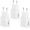 3er Pack USB Ladegerät Kompatibe mit Samsung Galaxy S21 S20 S10 S9 S8 S7 Edge/Plus/Active A15 A13 A14 A33 A34 A53 A54 Note 9/8 und Andere Smartphones, Schnellladegerät Netzteil Schnellladestecker