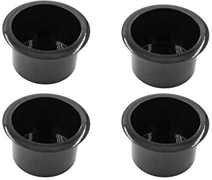 4PCS Black Cup Holder, Sofa Couch Plastic Cup Holder，TTZEZE Large Plastic Universal Cup Holder, Drop in Cup Holder for Pontoon Table,Poker Tables,Desk,Boats,Golf Cart,RV Cars & Trucks 110 * 64mm