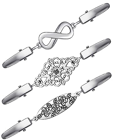 Kireida® 3 Stück Schal-Schnalle, Hemden, Kleider, Schal-Clips für Damen und Mädchen, Vintage-Pullover, fester Schal, Cardigan-Kragen-Clips, Silber, 3 Stile