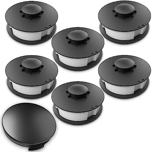 FixedbyU Fadenspule Ersatzspule Set 6 Spulen + 1 Spulenabdeckung passend für ALDI Gardenline Elektro-Rasentrimmer GLR 450 451 452 453 454 455 456 457 458 459 450