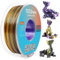 TEQStone Silk PLA Filament 1,75mm Tri Color Gold/Lila/Schwarz 1KG Spule Seideneffekt 3D Drucker Filament Dreifarbig