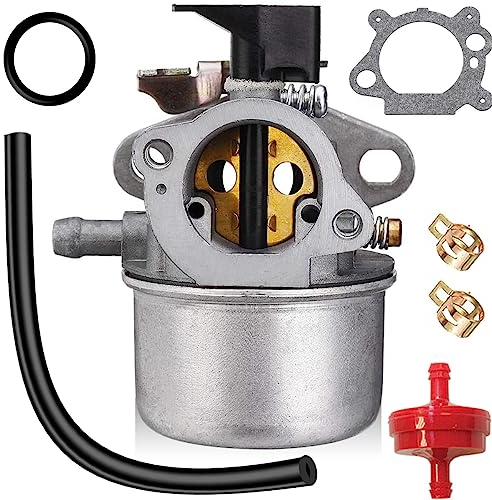 ZAMDOE 498965 Vergaser für Briggs & Stratton Quantum Motor Rasenmähermotoren ersetzt 494216 493422 494971 mit Dichtung, Gummiring, Kraftstoffschlauch, Kraftstofffilter
