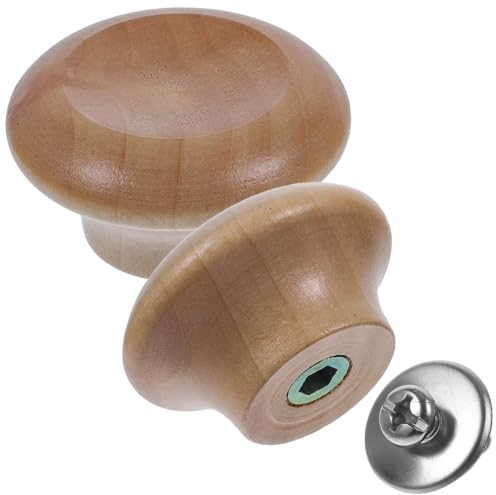 FELTECHELECTR 2Pcs Replaceable Wood Pot Lid Handles Wood Knobs for Pot Lids Kitchen Accessories for Cookware Pot Lid Replacement Knobs