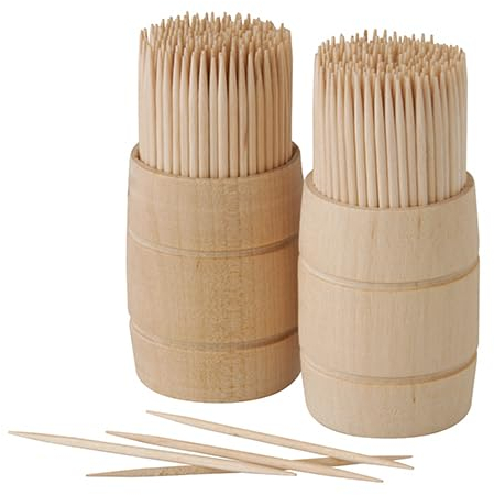 PAPSTAR 10 palillos de dientes dispensadores de madera, 4000 unidades, madera pura, redondos, 6,8 cm