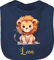Baby Lätzchen - Süßer Löwe mit Name personalisiert I Löwen Geschenk I Zootiere I König der Tiere I Leu - Unisize - Navy Blau - personalisierte geschenke löwenmotiv leon latz personalisiertes