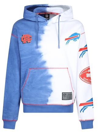 Recovered Buffalo Bills NFL Ink Dye Effect Blau auf Weiß Hoody - L