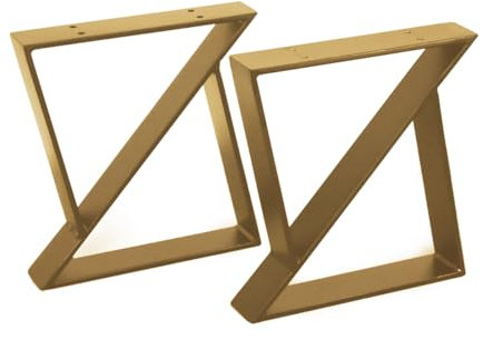 modern LOFT art Bankbeine Tischbeine - DIY Möbelfüße 60x10cm Gold - Moderner Industrie-Look für Ihr Wohnzimmer - Metall Industrial Tisch Bank Sitzbank Couchtisch Kufen - Breite 30cm, Höhe 42cm