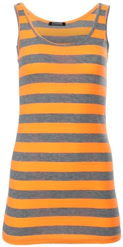 Easy Young Fashion - Damen Basic Trägertop - ärmelloses Longtop Extra Lang - Skinny Fit 9002 - OneSize